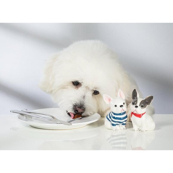 (Set of x2) French Bulldog Ceramic Salt & Pepper Shakers - Picture 4 of 6